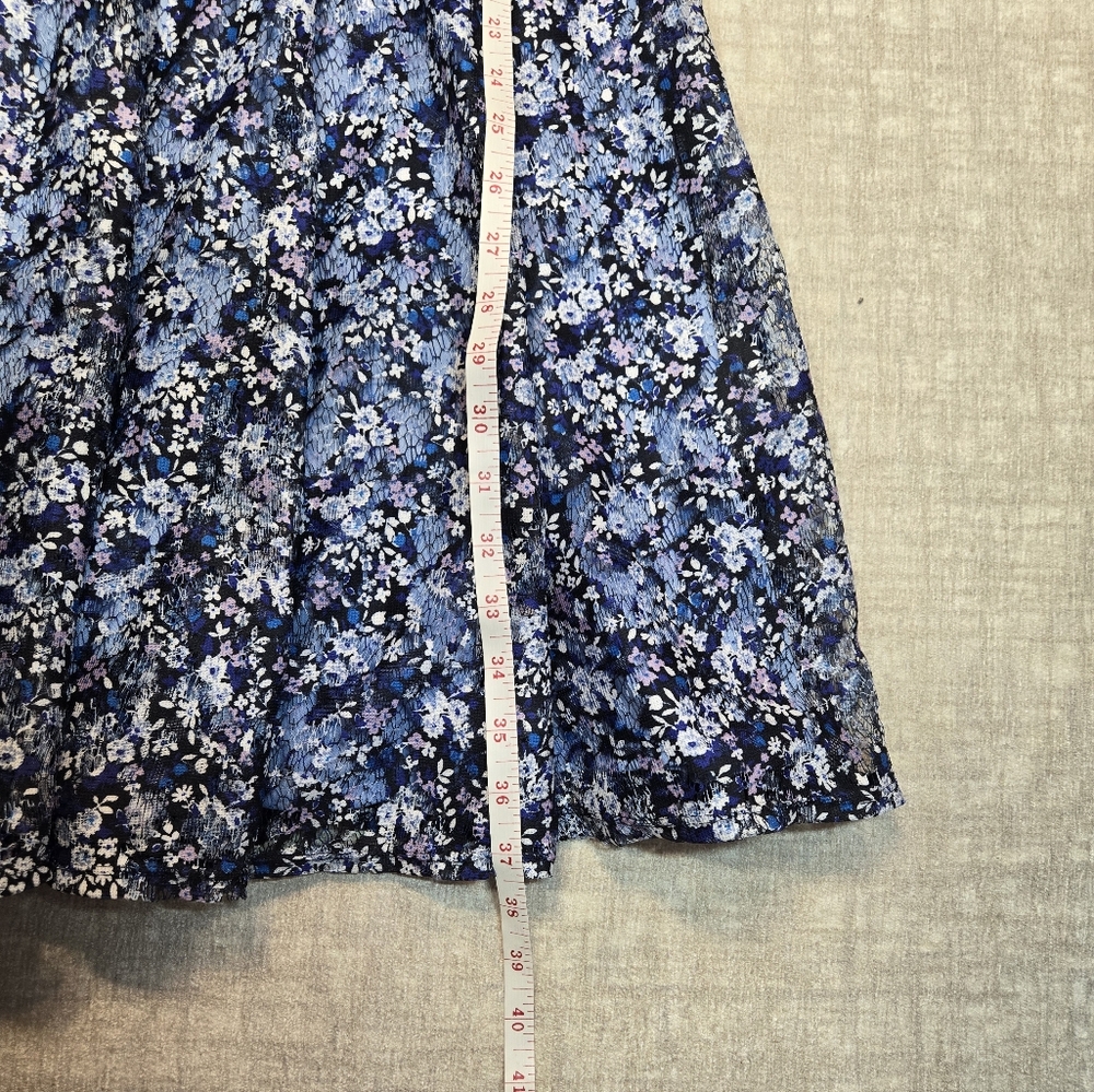 Blue and Purple Floral Danny and Nicole Dress Size 10 - Picture 4 of 9